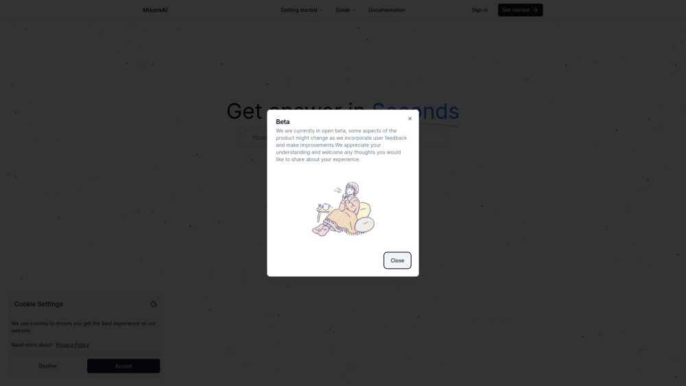 Misora AI Website screenshot