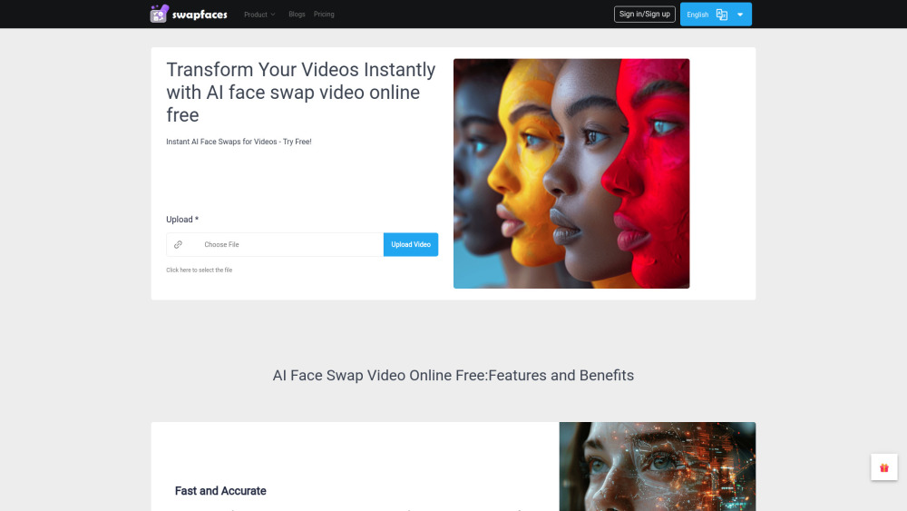 AI Face Swap Video Online Free Website screenshot