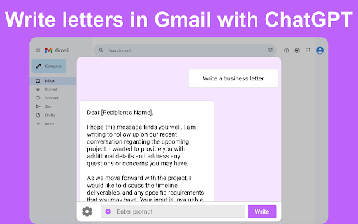 Chat GPT for Gmail Chrome Extension - Chrome Extension Website screenshot