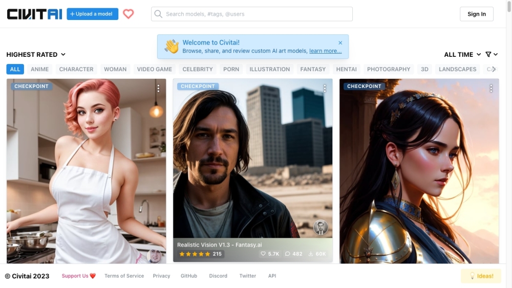 Civitai Website screenshot