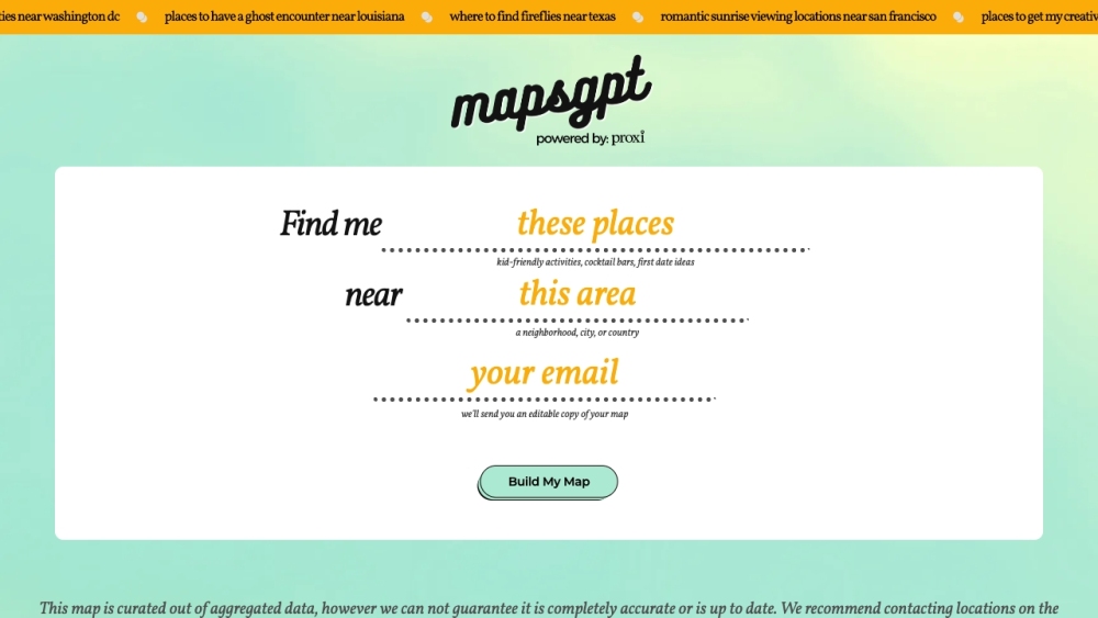 MapsGPT Website screenshot