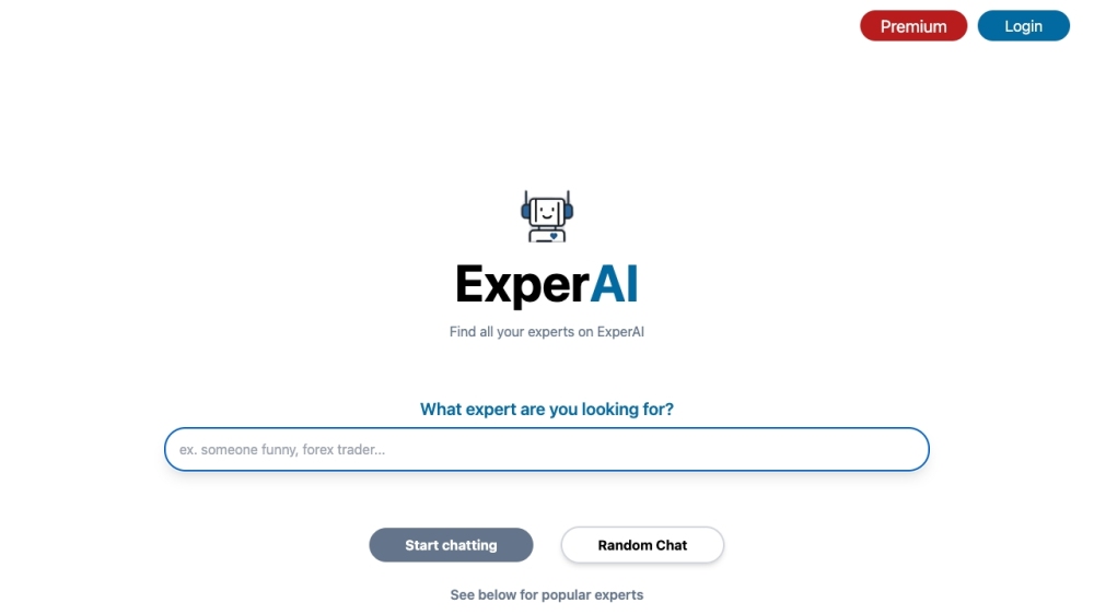 ExperAI Website screenshot