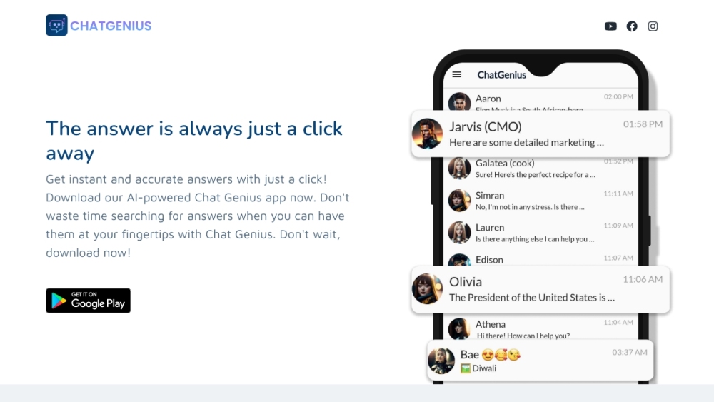 Chat Genius Website screenshot