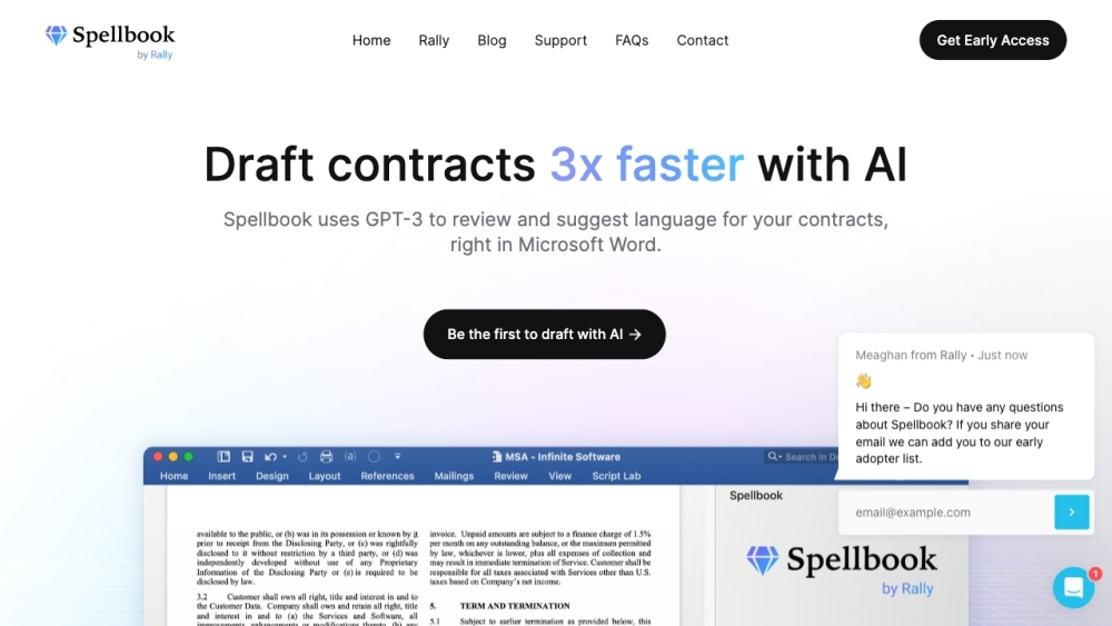 Spellbook - AI Contract Drafting & Review Website screenshot