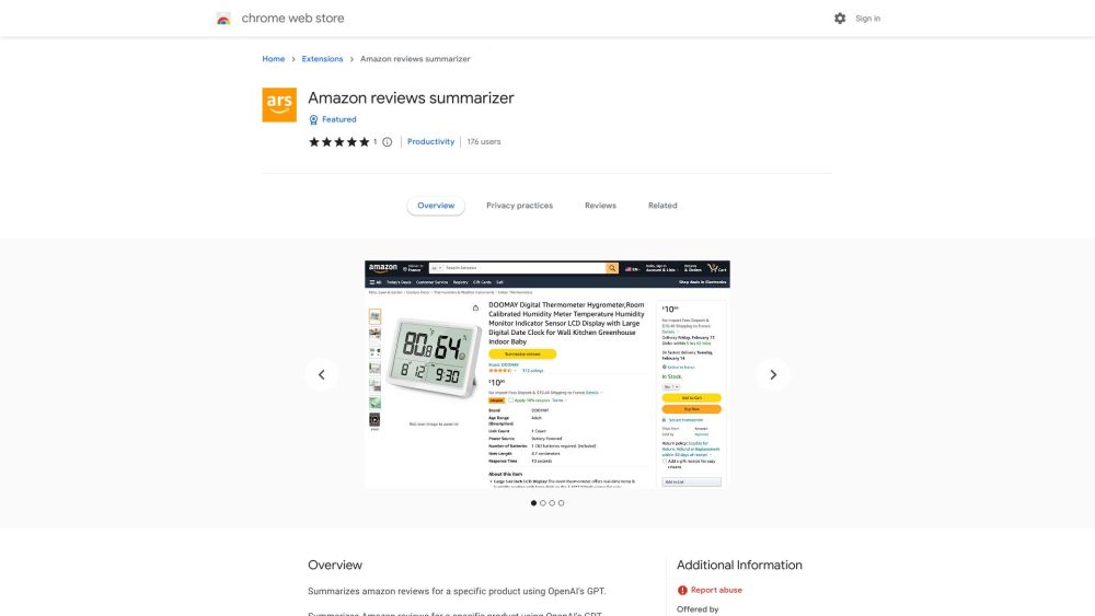 Amazon Reviews Chrome Extension - Chrome Extension Website screenshot