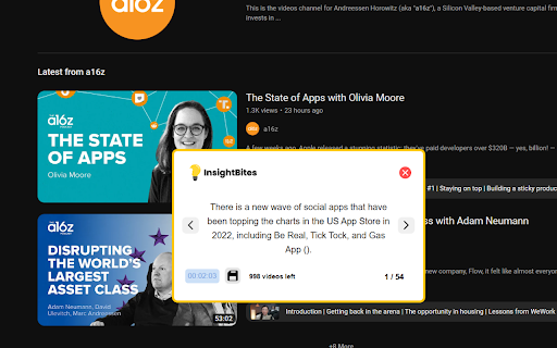 Insight Popup for YouTube - Chrome Extension Website screenshot