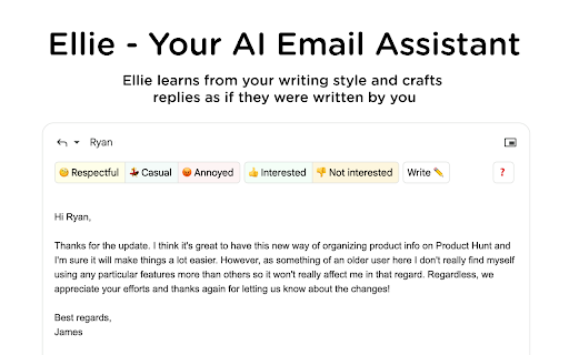 Ellie - Chrome Extension Website screenshot