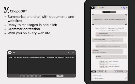 ChapaGPT - Chrome Extension Website screenshot