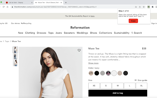 Depop Resale Assistant - Chrome Extension Website screenshot