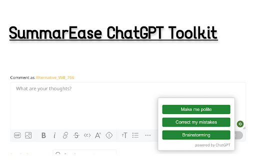 ChatGPT - Chrome Extension Website screenshot