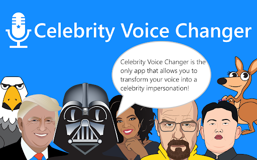 Celebrity Voice Changer - Chrome Extension Website screenshot