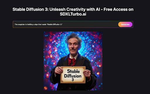 Stable Diffusion 3 AI Image Generator - Chrome Extension Website screenshot