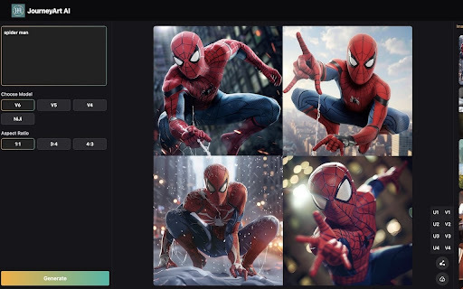 JourneyArt.ai - Chrome Extension Website screenshot