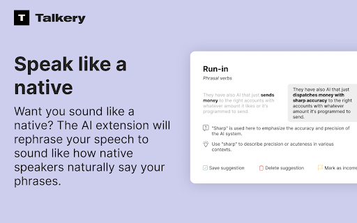 Speech Rephraser - Chrome Extension Website screenshot