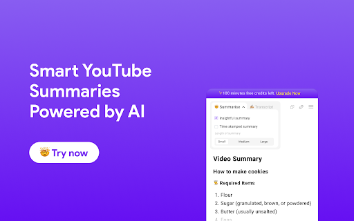 AI Summarizer for YouTube - Chrome Extension Website screenshot