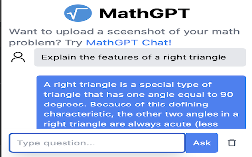 MathGPT - Chrome Extension Website screenshot