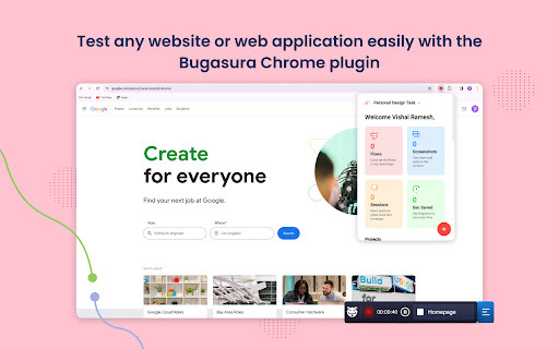 Bugasura - Chrome Extension Website screenshot