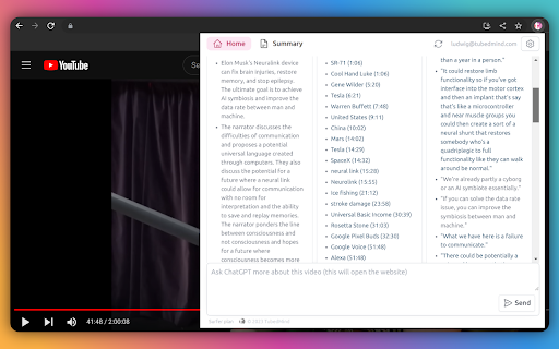 Video Summarizer - Chrome Extension Website screenshot