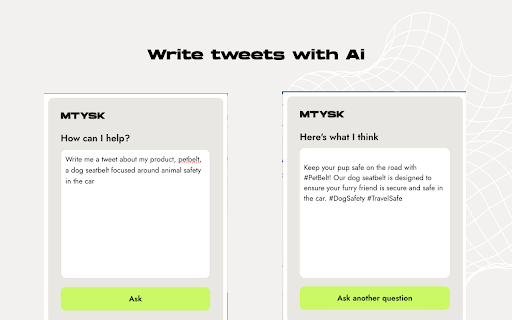 MTYSK's ask a marketer - Chrome Extension Website screenshot