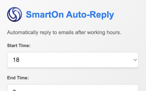 SmartOn Auto-Reply - Chrome Extension Website screenshot