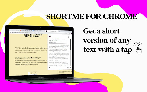 ShortMe - Chrome Extension Website screenshot