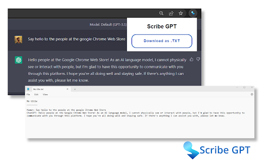 Scribe GPT - Chrome Extension Website screenshot