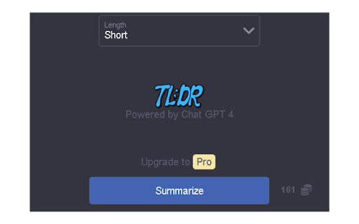 TLDR - Chrome Extension Website screenshot