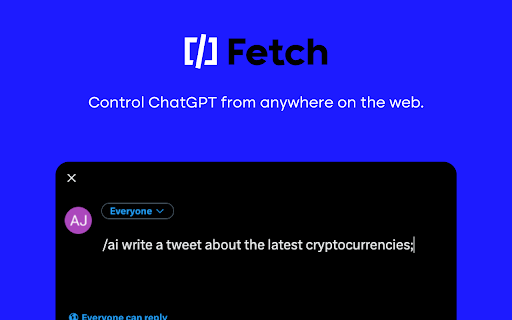 Fetch - Chrome Extension Website screenshot