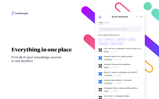 Forethought Assist - Chrome Extension Website screenshot