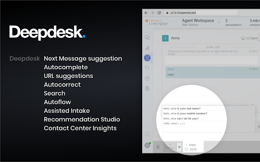 Deepdesk - Chrome Extension Website screenshot