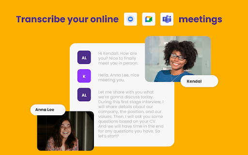 MeetGeek - Chrome Extension Website screenshot