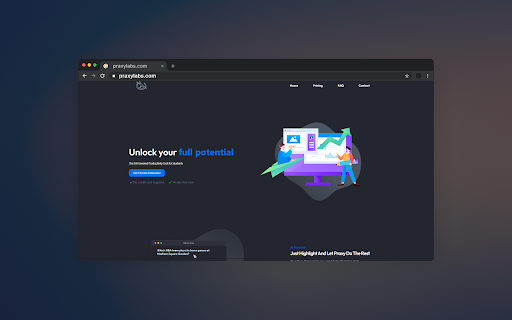 Praxy - Chrome Extension Website screenshot