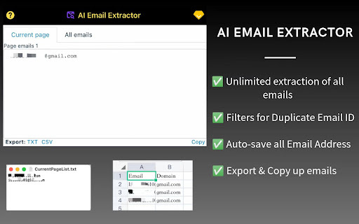 AI Email Extractor - Chrome Extension Website screenshot