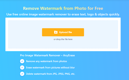 AI Watermark Remover - Chrome Extension Website screenshot