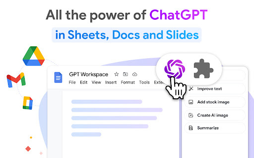 GPT for Google Workspace - Chrome Extension Website screenshot