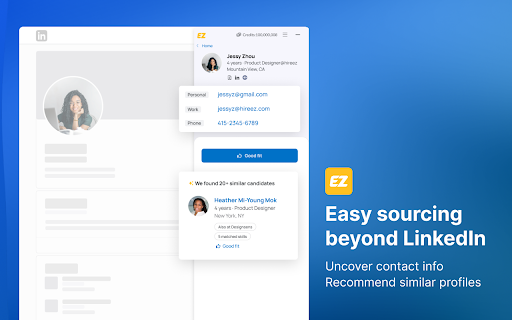 hireEZ Extension - Chrome Extension Website screenshot
