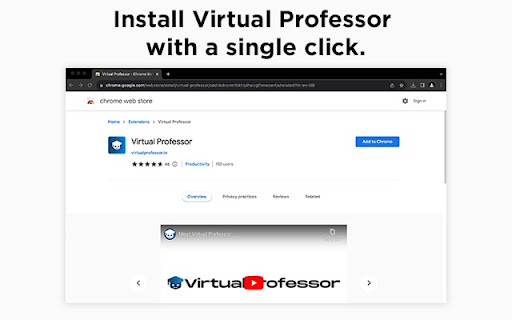 Virtual Professor - Chrome Extension Website screenshot