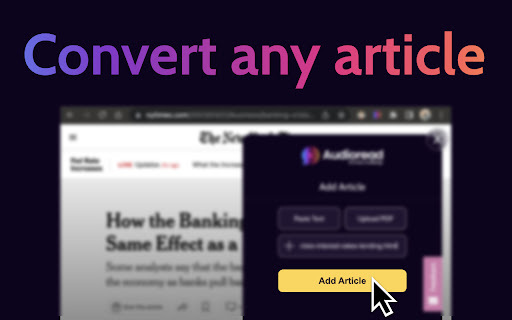 Audioread - Chrome Extension Website screenshot
