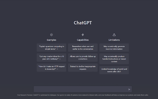 ChatGPT App - Chrome Extension Website screenshot