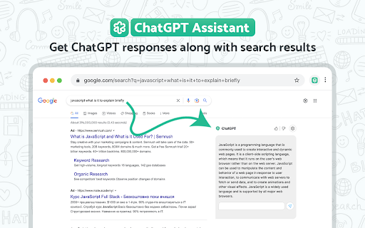 ChatGPT Assistant for Google - Chrome Extension Website screenshot