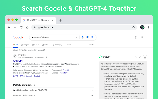 ChatGPT Chrome Extension - Chrome Extension Website screenshot