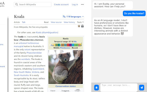 ChattyBuddy - Chrome Extension Website screenshot