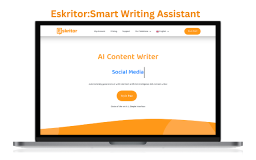 Eskritor - Chrome Extension Website screenshot