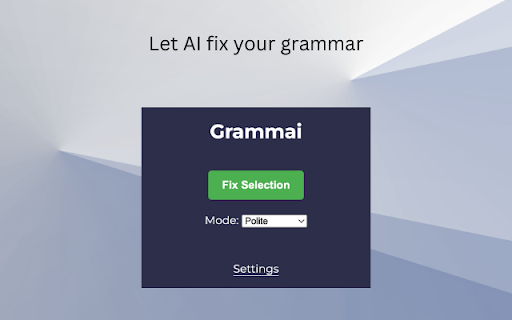 Grammai - Chrome Extension Website screenshot