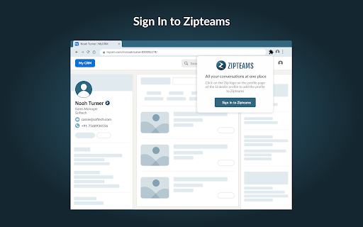 Zipteams - Chrome Extension Website screenshot