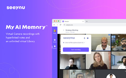 My AI Memory™ by SEEYOU - Chrome Extension Website screenshot