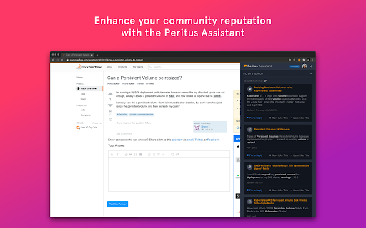 Peritus Assistant - Chrome Extension Website screenshot