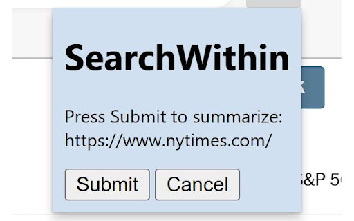 SearchWithin - Chrome Extension Website screenshot