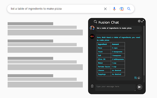 Fusion Chat - Chrome Extension Website screenshot