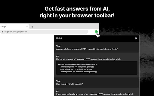 Halist AI - Chrome Extension Website screenshot